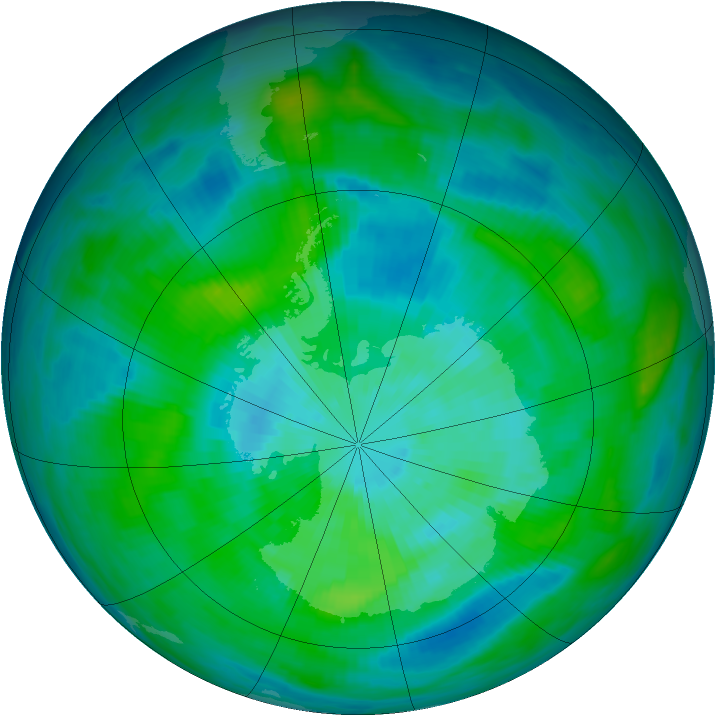 Antarctic ozone map for 18 March 1983